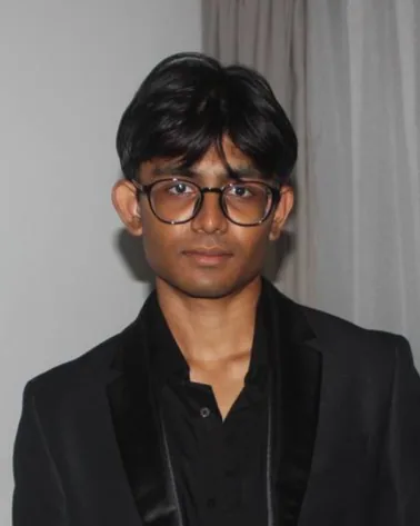 raghav rajesh in a black blazer.